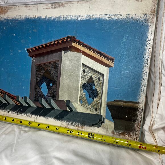Decoupage Photography Morocco/Spanish Tower and Sky Artist Signed - Picture 5 of 6